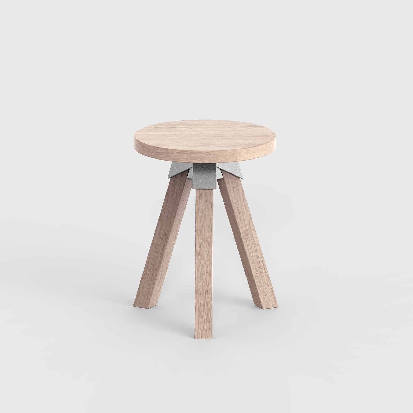 A-joint stool in solid Victorian Ash with cast aluminium A-joint