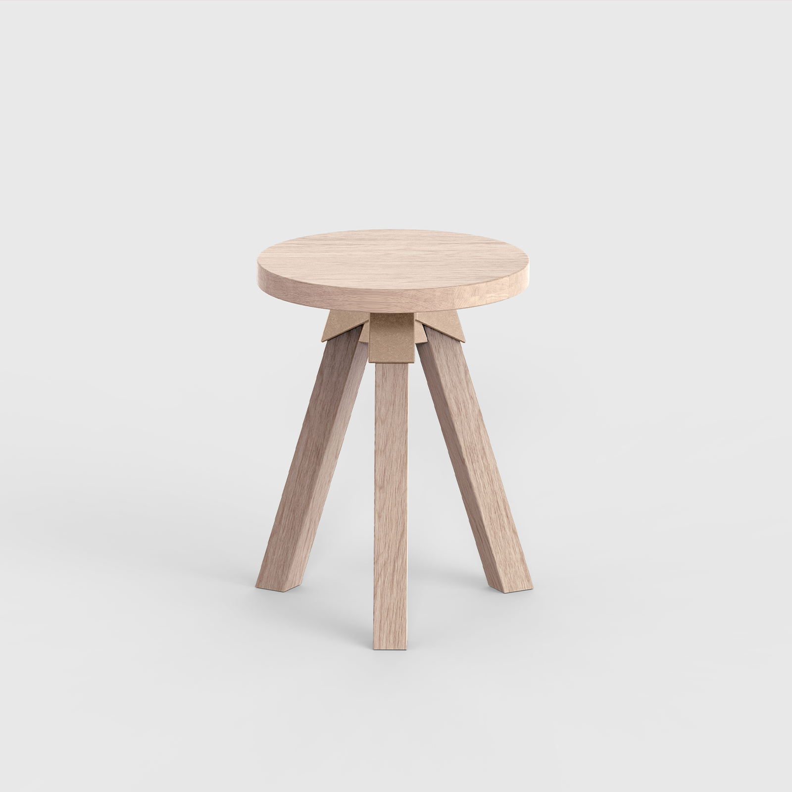A-joint stool in solid Victorian Ash with cast bronze A-joint