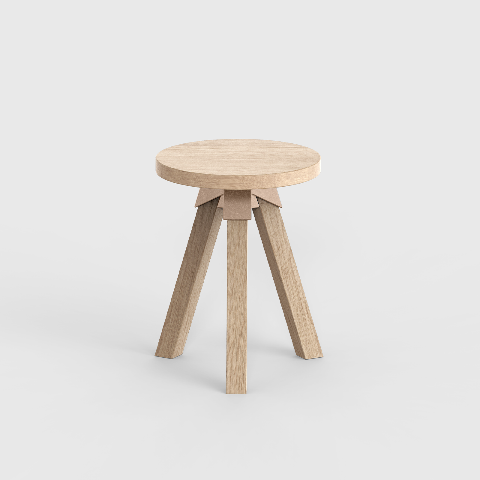 A-joint stool in solid American Oak with cast bronze A-joint