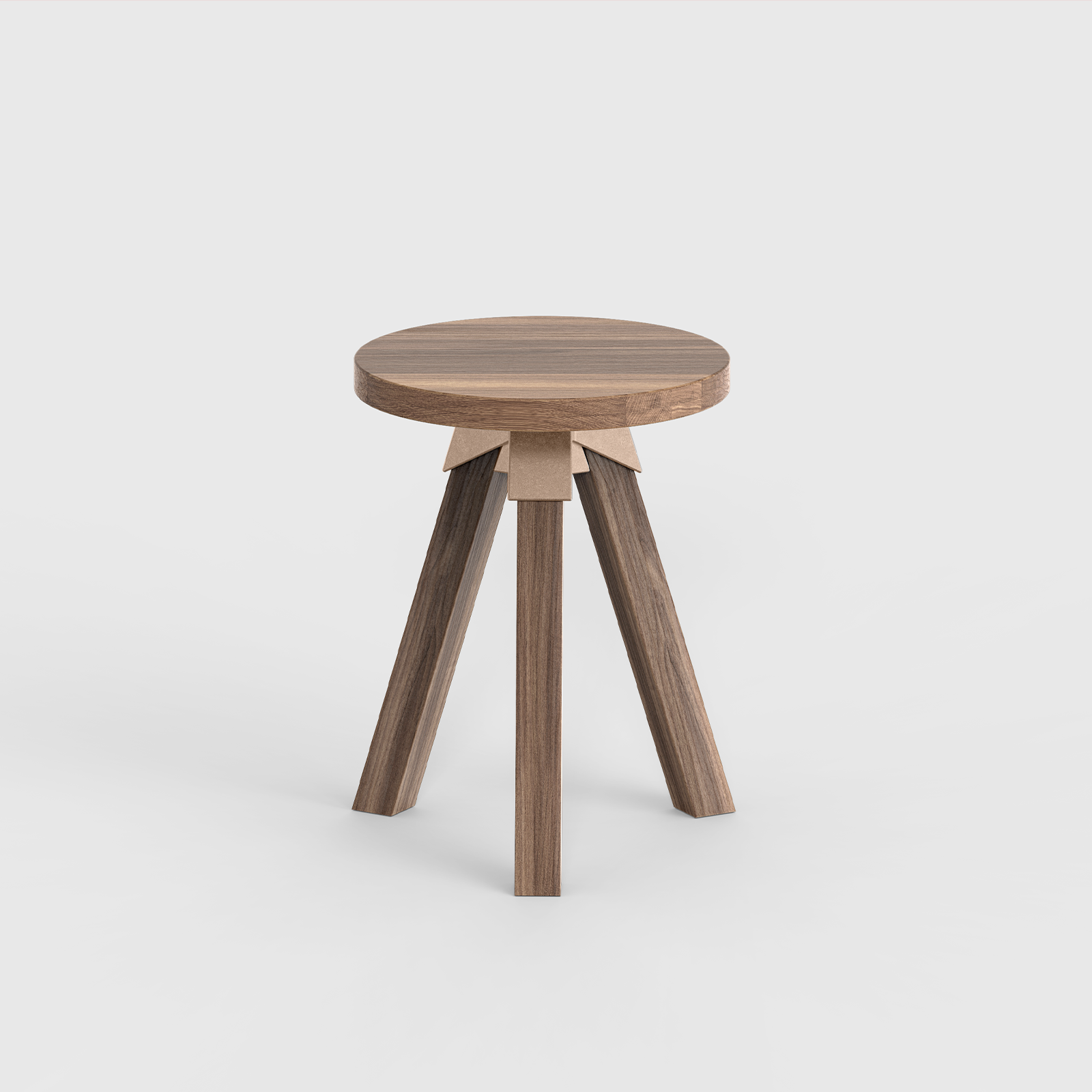 A-joint stool in solid American Walnut with cast bronze A-joint